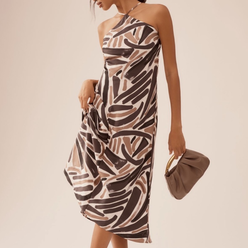 NWT! Anthropologie Halter Midi Slip Dress